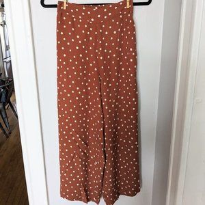 Madewell Wide-Leg Cropped Polka Dot Pant - Size XXS Tall